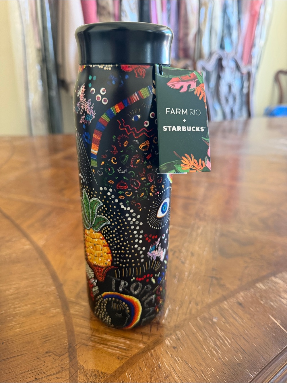 Starbucks Farm Rio Black Floral Pineapple 20 OZ Travel Tumbler